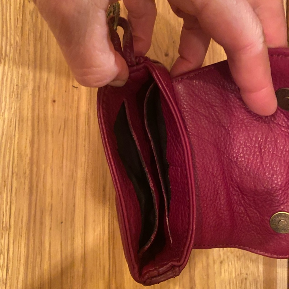 Red Leather Card Wallet - Picture 2 of 5